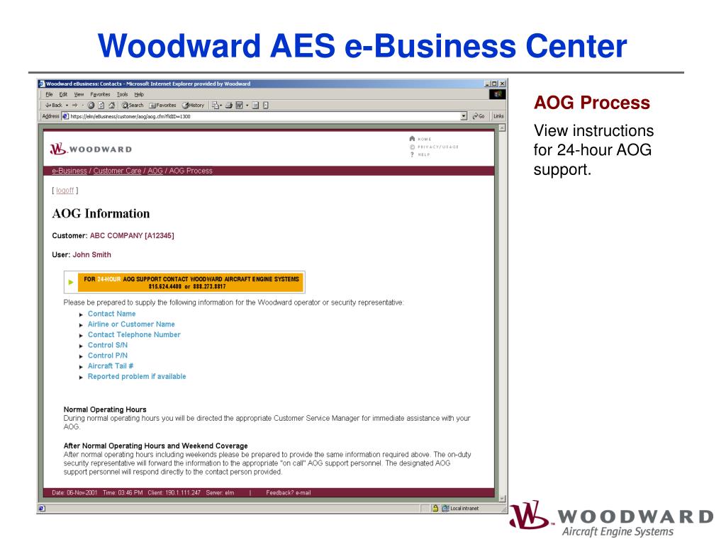 PPT Woodward eBusiness Center PowerPoint Presentation, free download