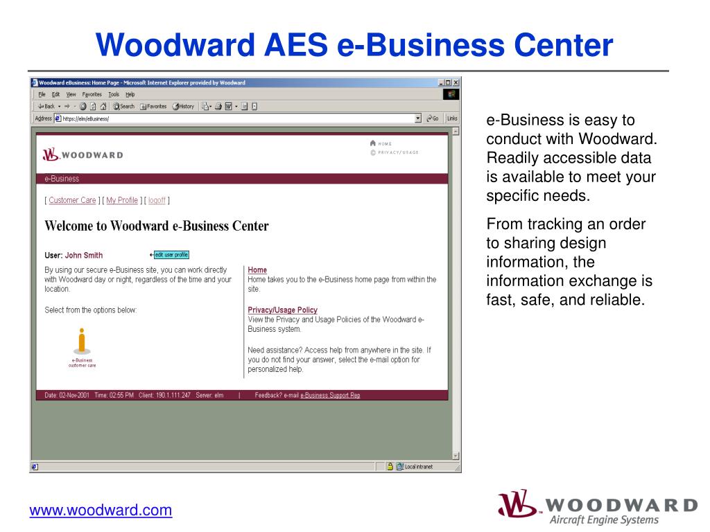 PPT Woodward eBusiness Center PowerPoint Presentation, free download