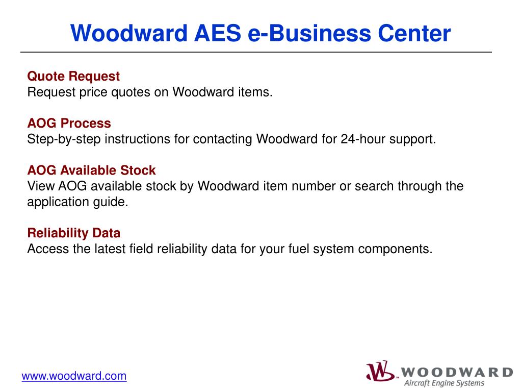 PPT Woodward eBusiness Center PowerPoint Presentation, free download