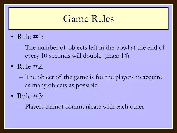 PPT Game Rules PowerPoint Presentation, free download ID253314