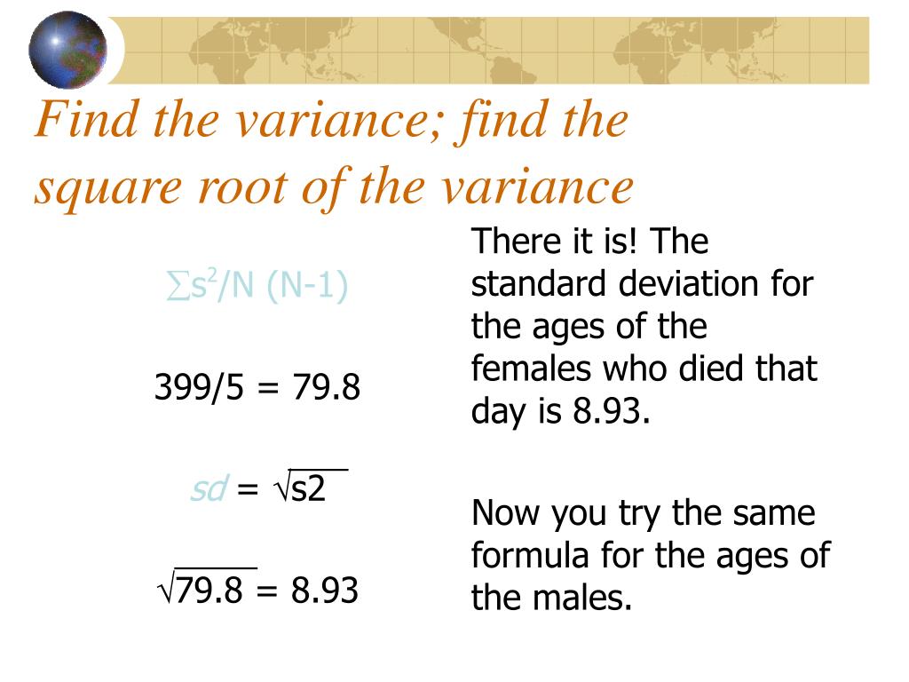 Copying & downloading the solution. Preset list of square root calculations view a list of perfect. PPT Standard Deviation PowerPoint Presentation, free download ID254271