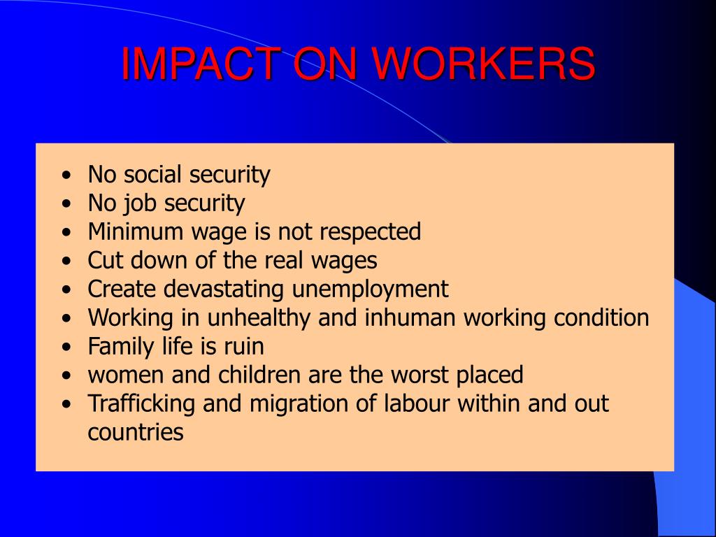 PPT IMPACT OF GLOBALIZATION ON WORKERS PowerPoint Presentation, free