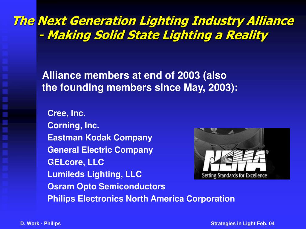 PPT The Next Generation Lighting Industry Alliance Making Solid State Lighting a Reality