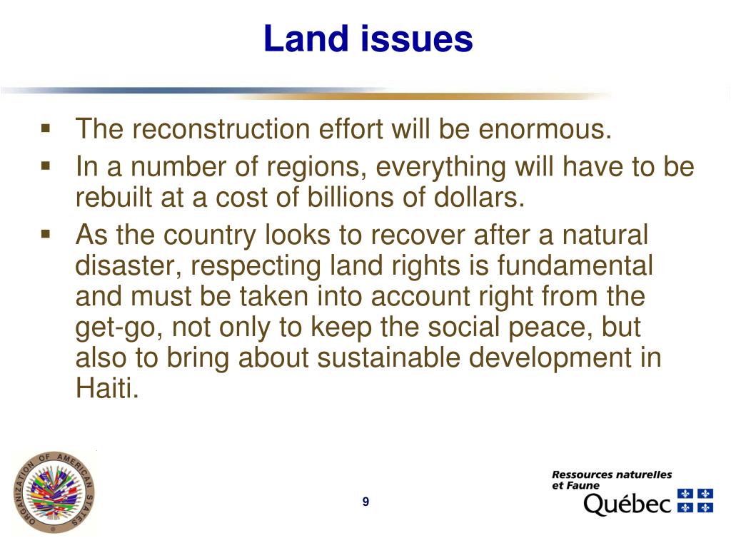PPT Reconstruction in Haiti A Land Rights Infrastructure to Support its Sustainable