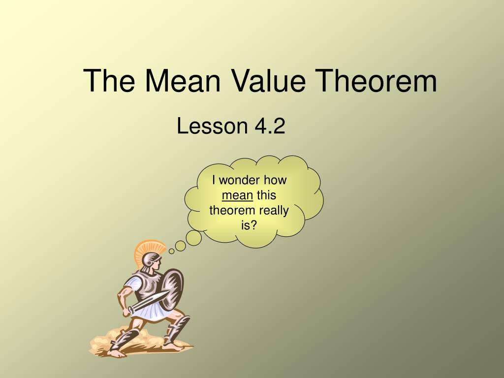 PPT The Mean Value Theorem PowerPoint Presentation, free download