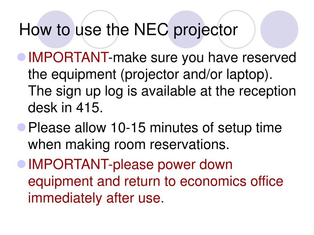 PPT How to use the NEC projector PowerPoint Presentation, free