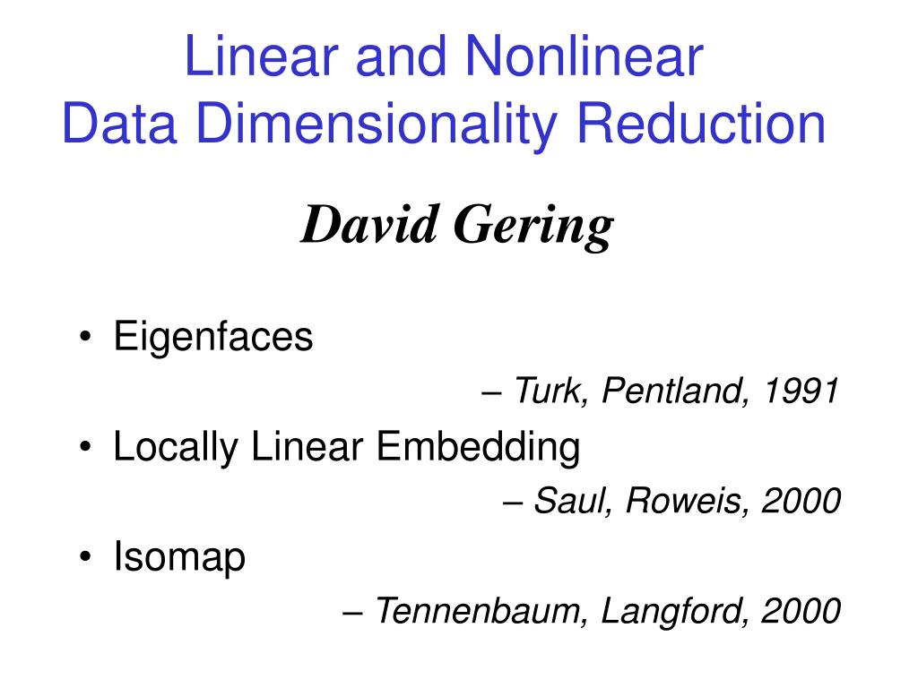 PPT Linear and Data Dimensionality Reduction PowerPoint