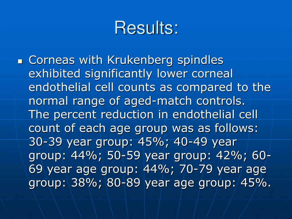 PPT Diminished Endothelial Cell Counts in Corneas with Krukenberg