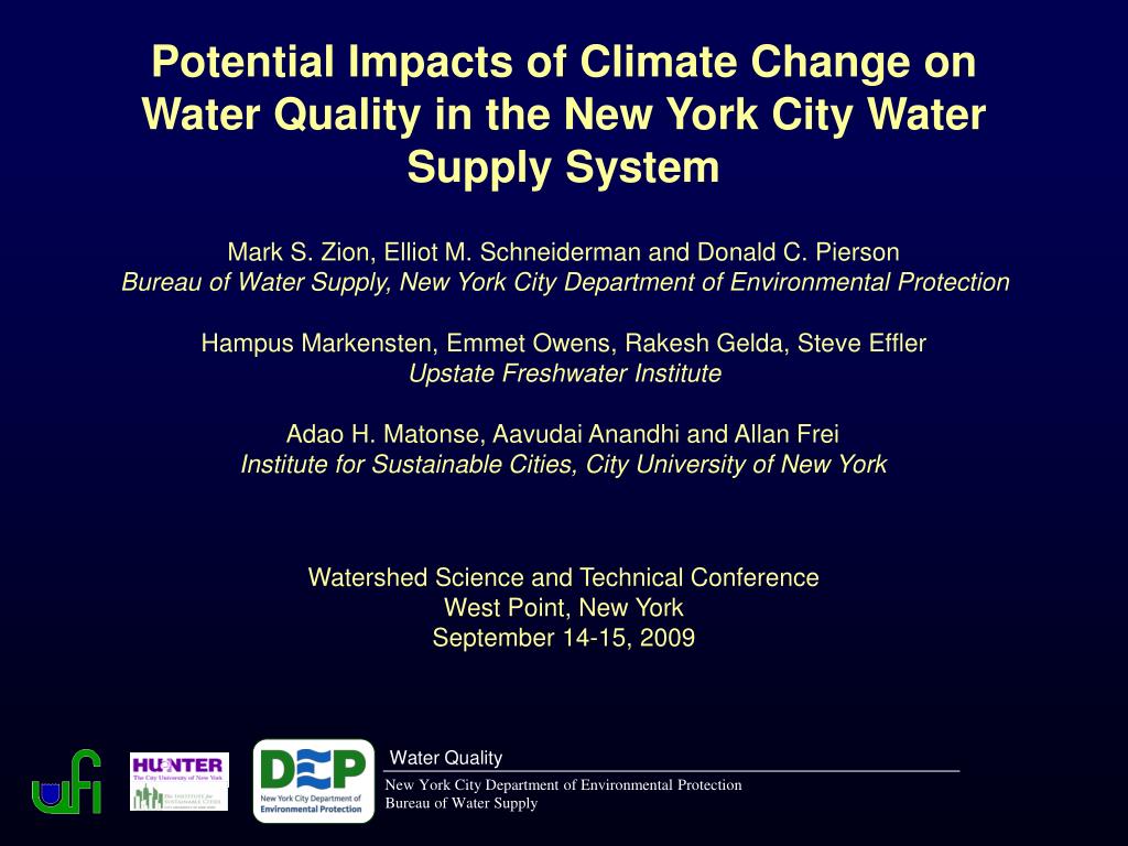 PPT Potential Impacts of Climate Change on Water Quality in the New