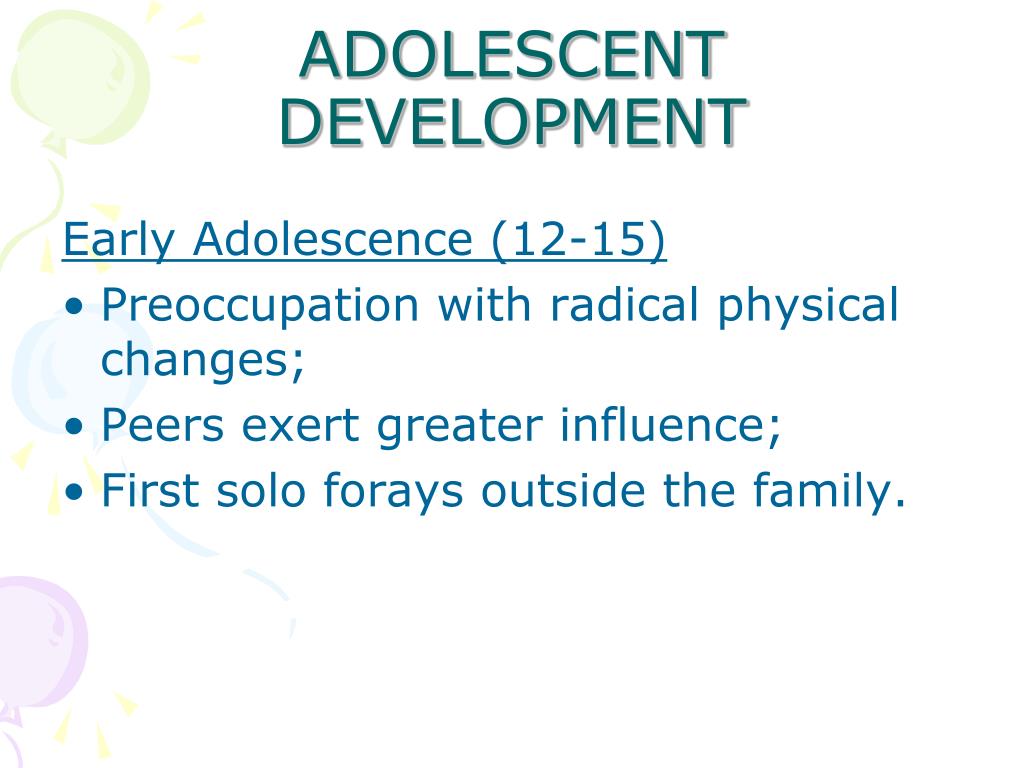 Adolescence Stage Characteristics: Developmental.