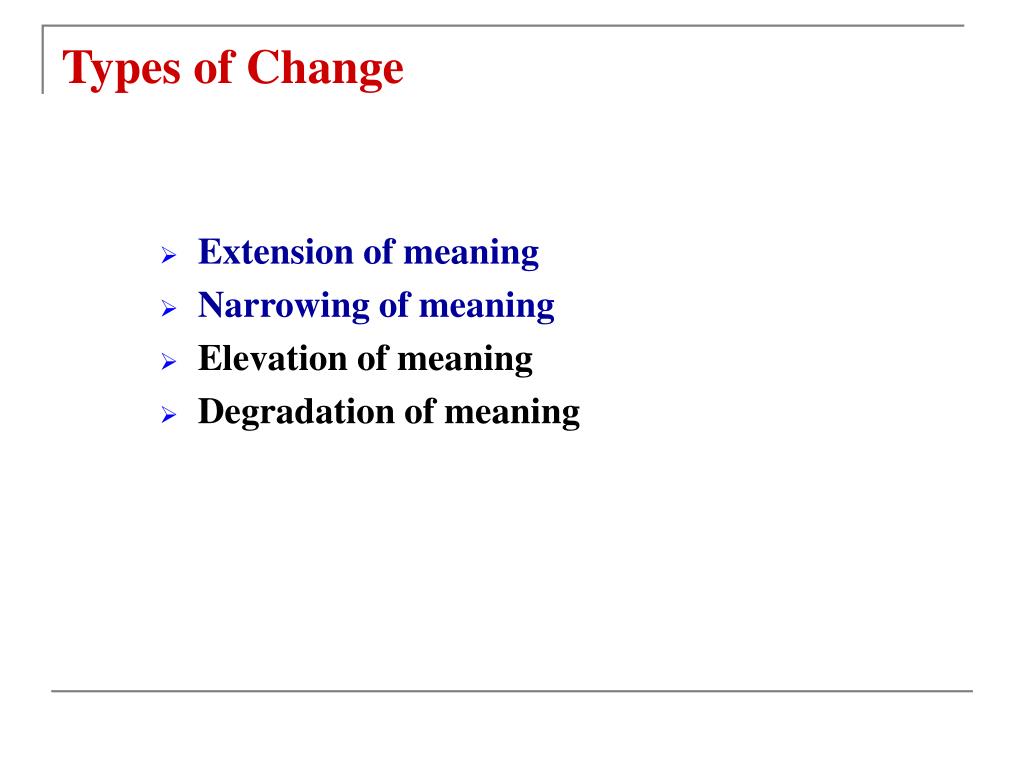 PPT English Lexicology Changes in word meaning