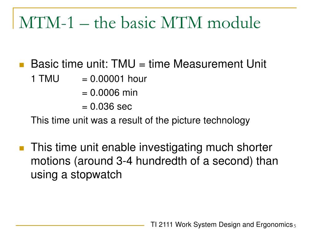 PPT 5. Predetermined Time System PowerPoint Presentation ID265655