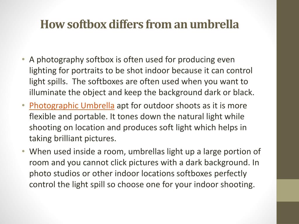 PPT Photography Softbox or Photographic Umbrella PowerPoint