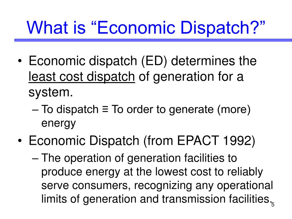 PPT Least Cost System Operation Economic Dispatch 1