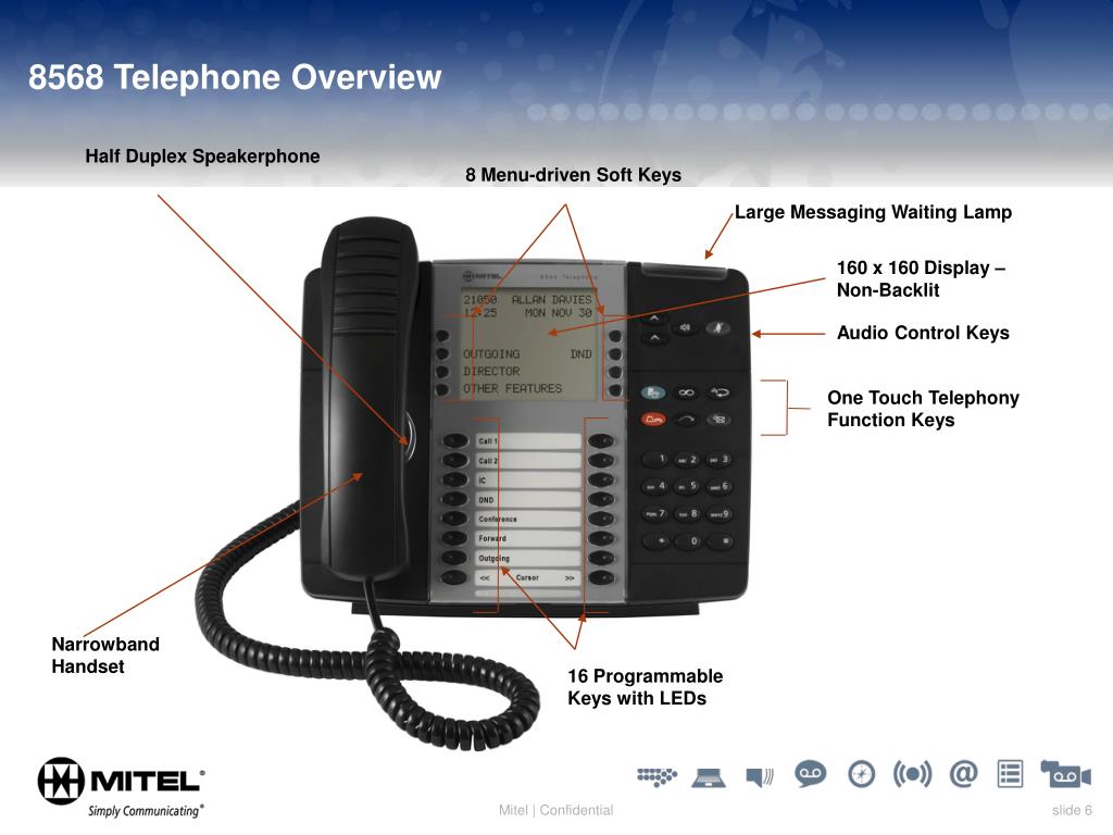 PPT - Mitel 8528 / 8568 Telephones Overview PowerPoint Presentation