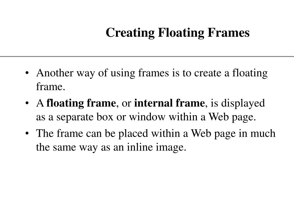 PPT Tutorial 5 Using Frames in a  Site PowerPoint Presentation