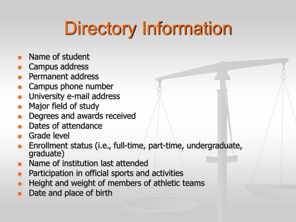 PPT Understanding FERPA & the Family Personal Privacy Act of 2002