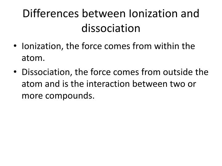 PPT Ionization versus Dissociation PowerPoint Presentation ID269968