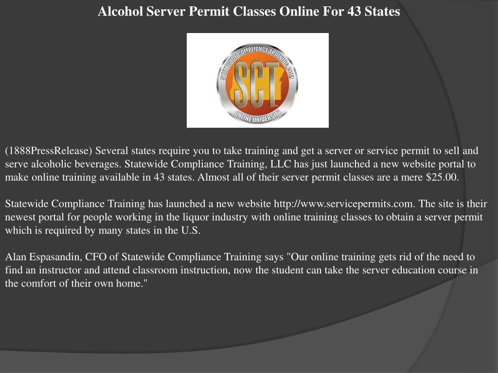 PPT Alcohol Server Permit Classes Online For 43 States PowerPoint
