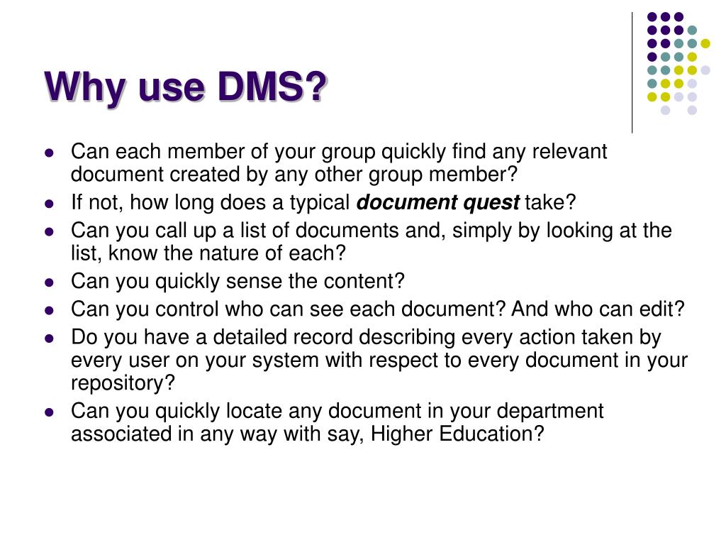 PPT Document Management System (DMS) PowerPoint Presentation, free