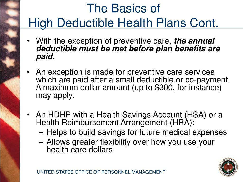 PPT Understanding High Deductible Health Plans and the Role of