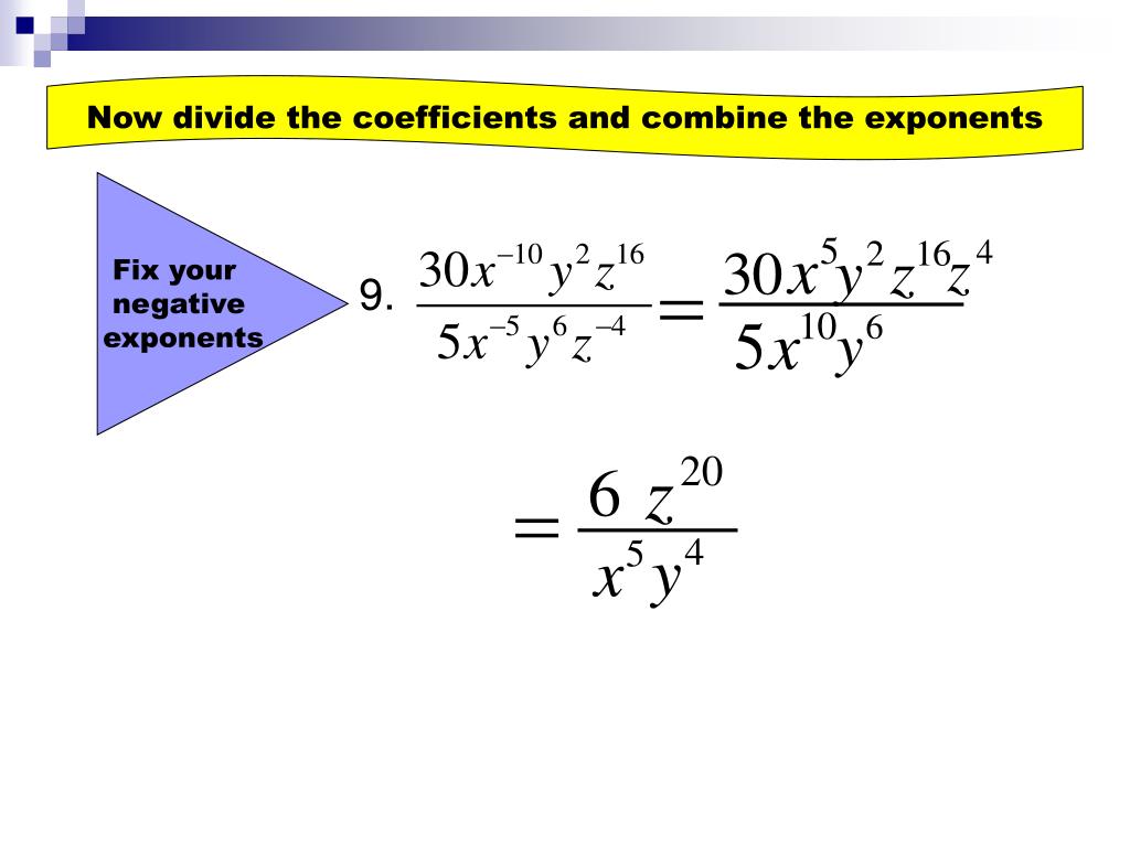 PPT Dividing Monomials PowerPoint Presentation, free download ID275879