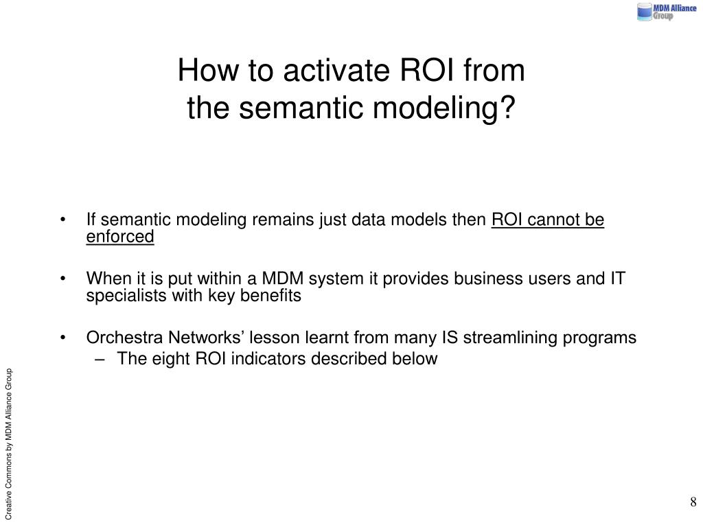 PPT Semantic Data Modeling Example and ROI PowerPoint Presentation