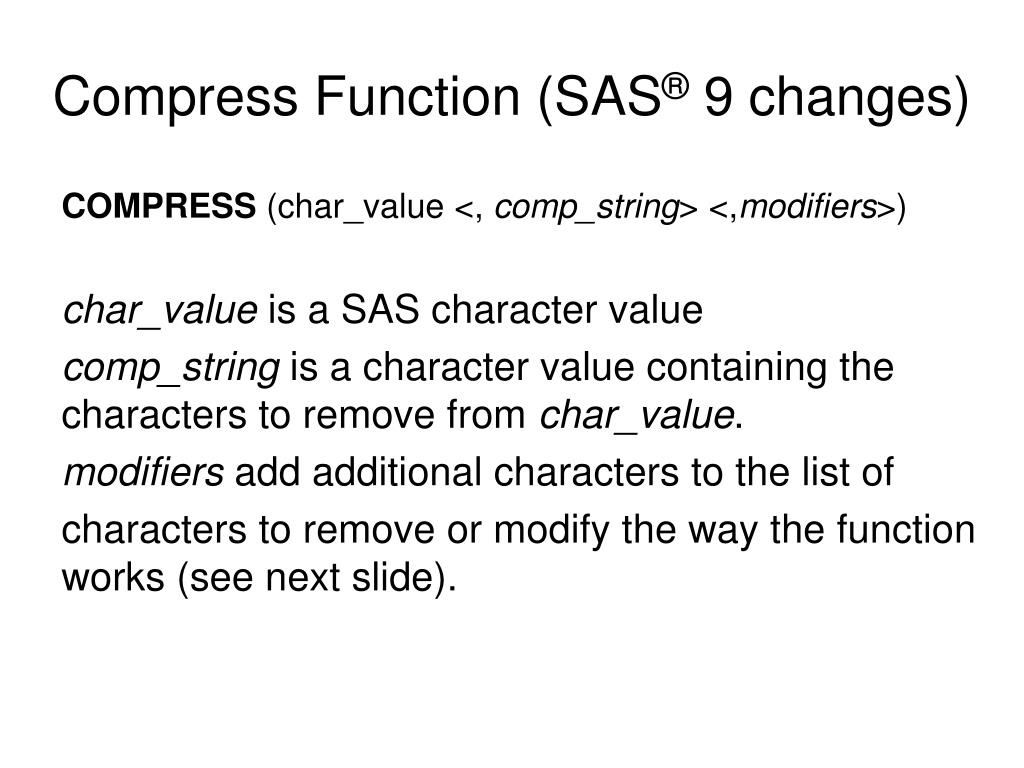 PPT An Introduction to SAS Character Functions (including some new