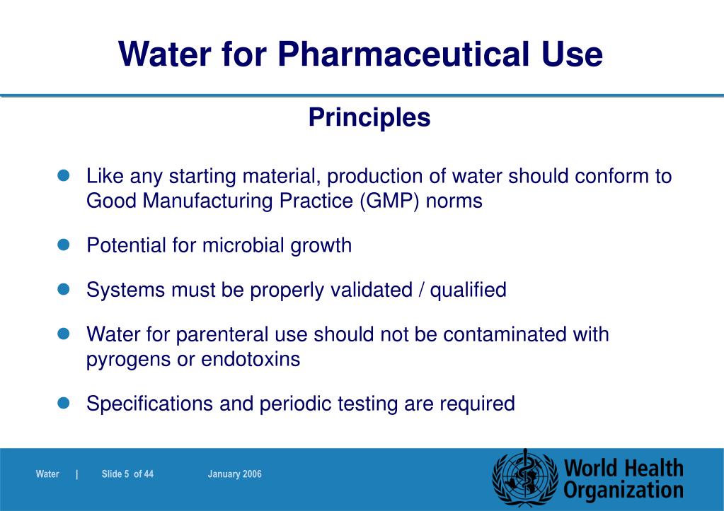 PPT Water for Pharmaceutical Use Part 1 Introduction and treatment PowerPoint Presentation