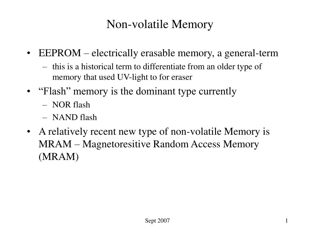 PPT Nonvolatile Memory PowerPoint Presentation, free download ID