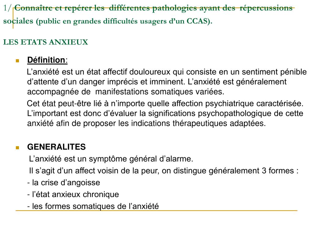 PPT FORMATION LFSM en PSYCHOPATHOLOGIE C.C.A.S de REIMS