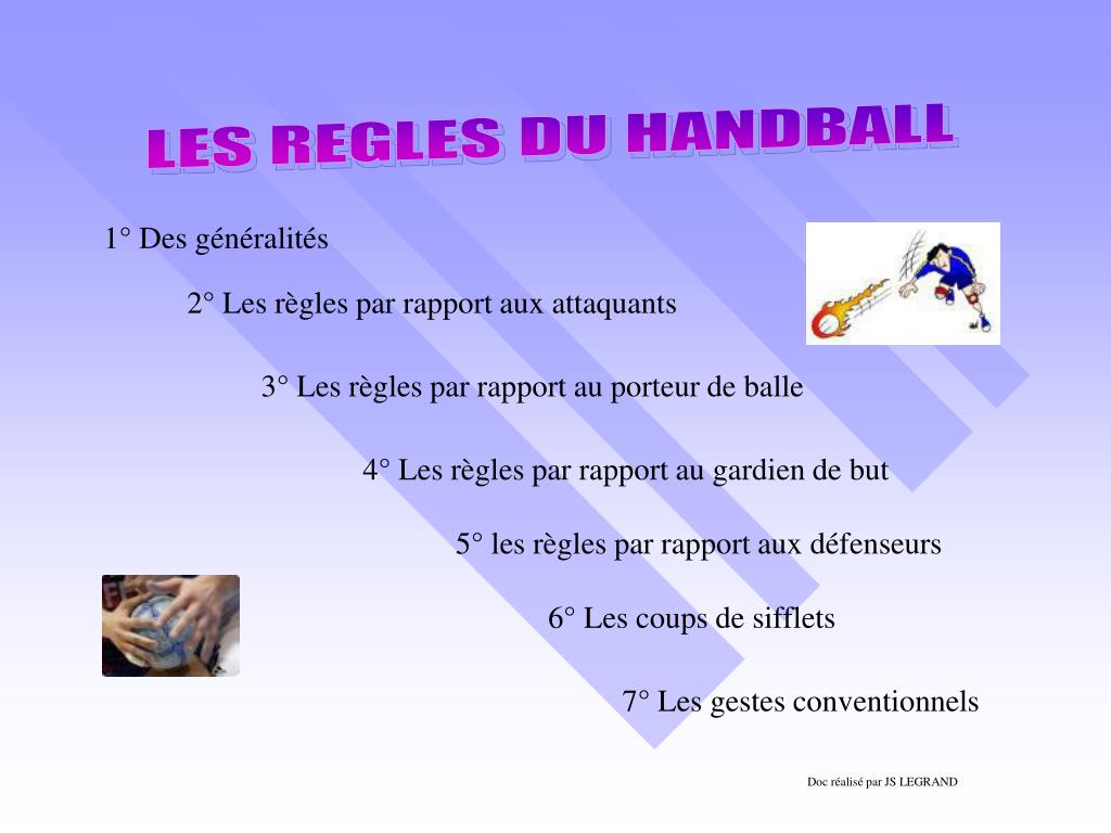 PPT LES REGLES DU HANDBALL PowerPoint Presentation ID278492