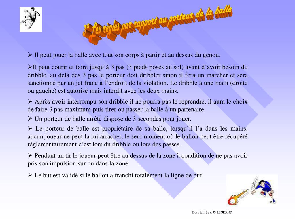 PPT LES REGLES DU HANDBALL PowerPoint Presentation, free