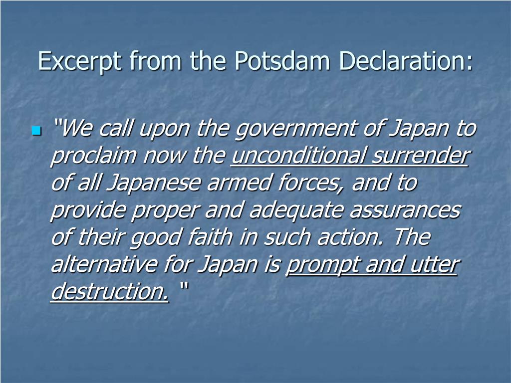 PPT Potsdam and the Decision to Drop the Bomb PowerPoint Presentation ID278943
