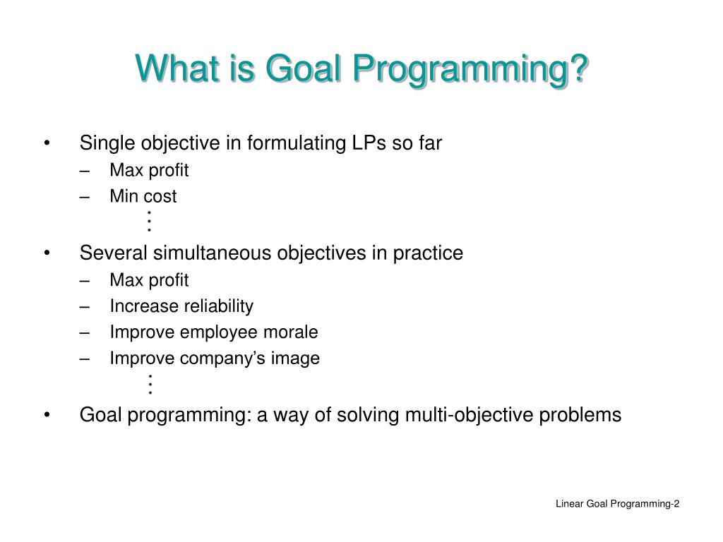 PPT Linear Goal Programming PowerPoint Presentation, free download ID279014