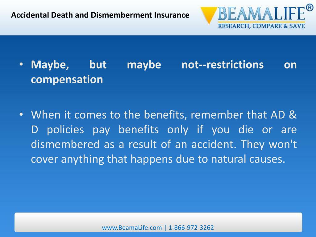 PPT Accidental Death and Dismemberment Insurance PowerPoint