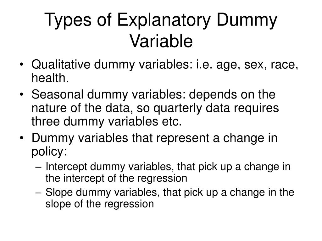 PPT Dummy Variables PowerPoint Presentation ID279643