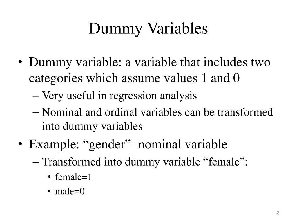 PPT Dummy Variables; Multiple Regression July 21, 2008 PowerPoint
