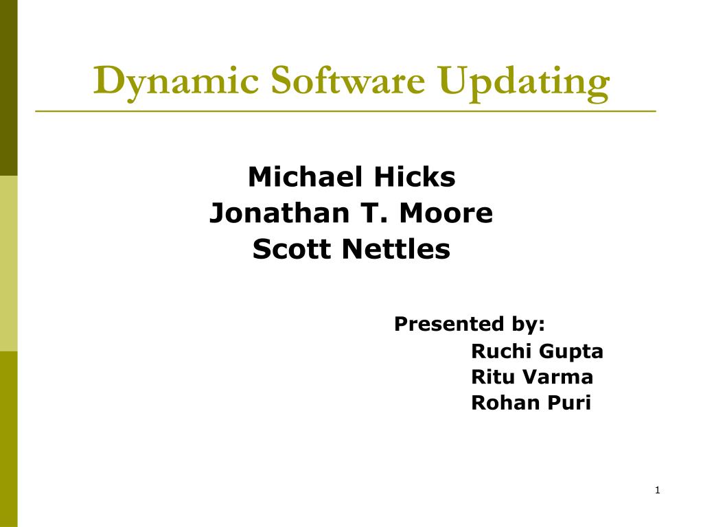 PPT Dynamic Software Updating PowerPoint Presentation, free download