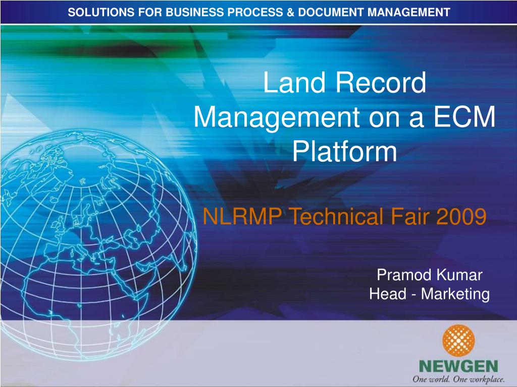 PPT Land Record Management on a ECM Platform NLRMP Technical Fair