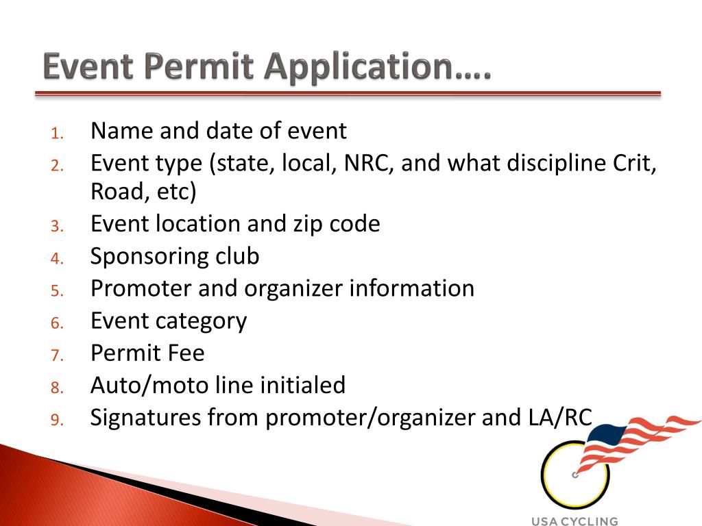PPT Event Permitting Paperwork involved in approving permits