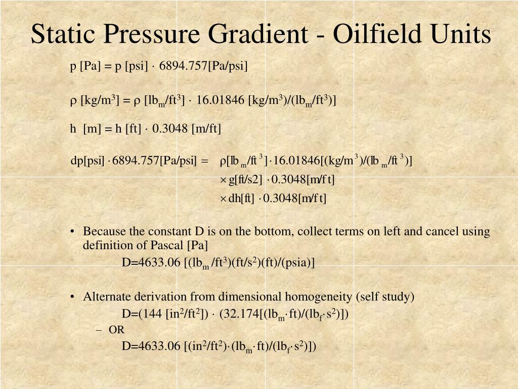 PPT Conversion Factors for Oilfield Units PowerPoint