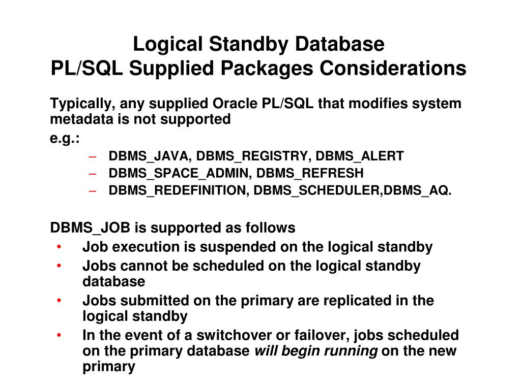 PPT Oracle10g Data Guard Overview / Logical Standby Bill Sutton SAIC