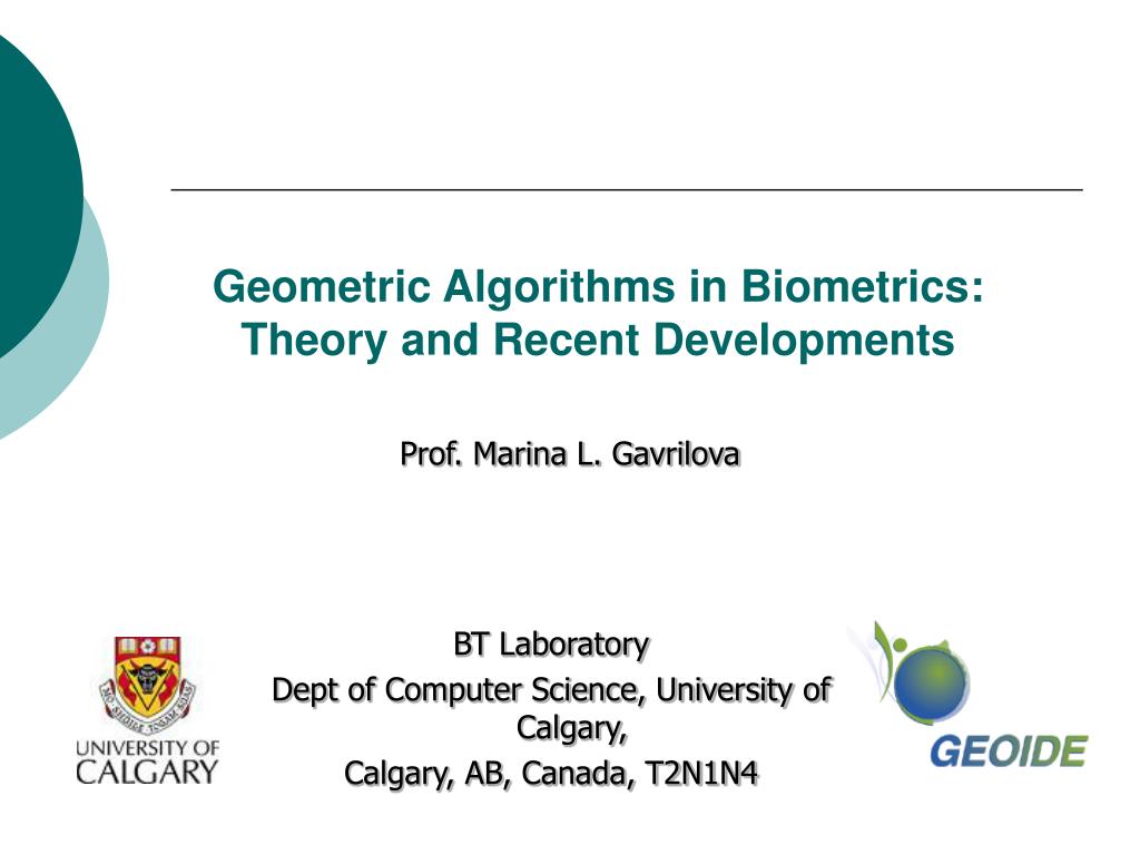 PPT Geometric Algorithms in Biometrics Theory and Recent Developments PowerPoint Presentation