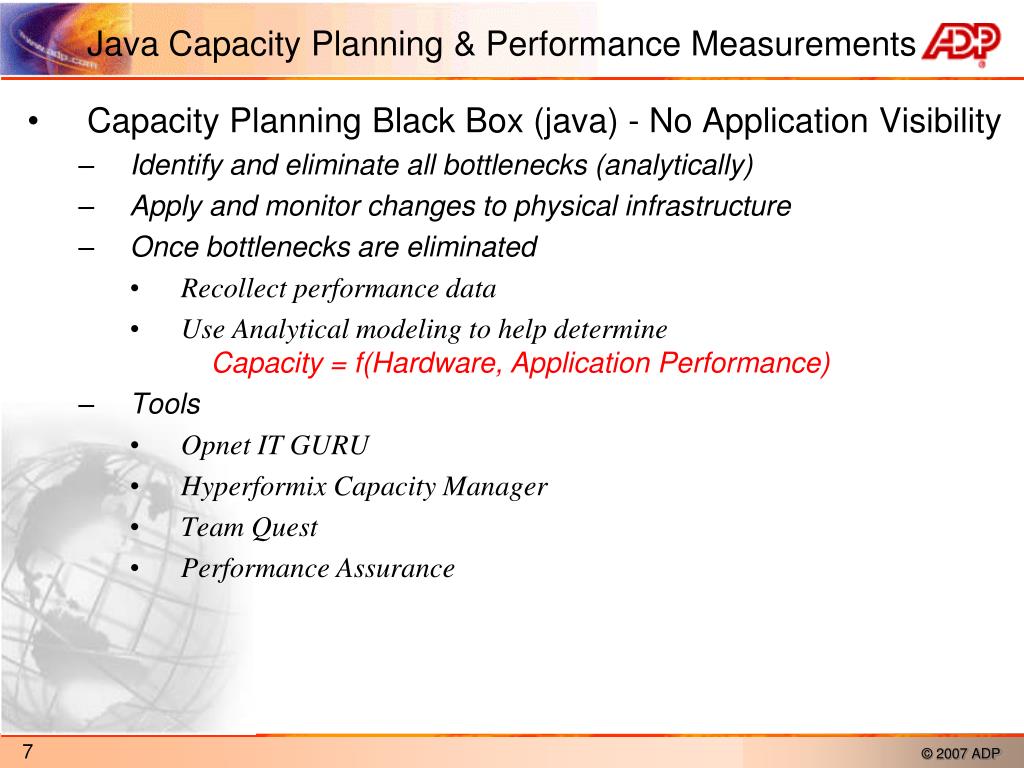PPT Java Capacity Planning & Performance Measurements PowerPoint