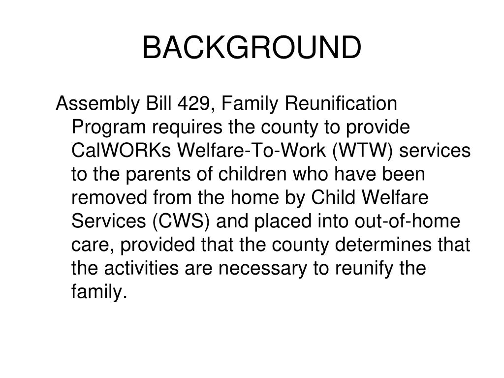 PPT AB429 Family Reunification Program PowerPoint Presentation, free