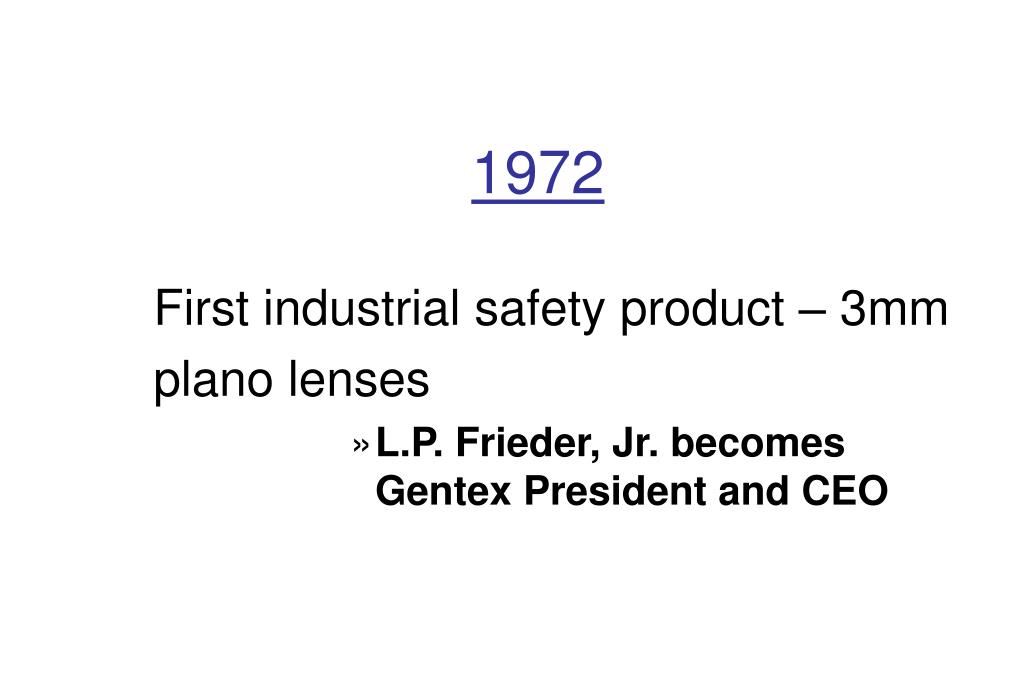 PPT Gentex Optics 100 Years of Innovation PowerPoint Presentation