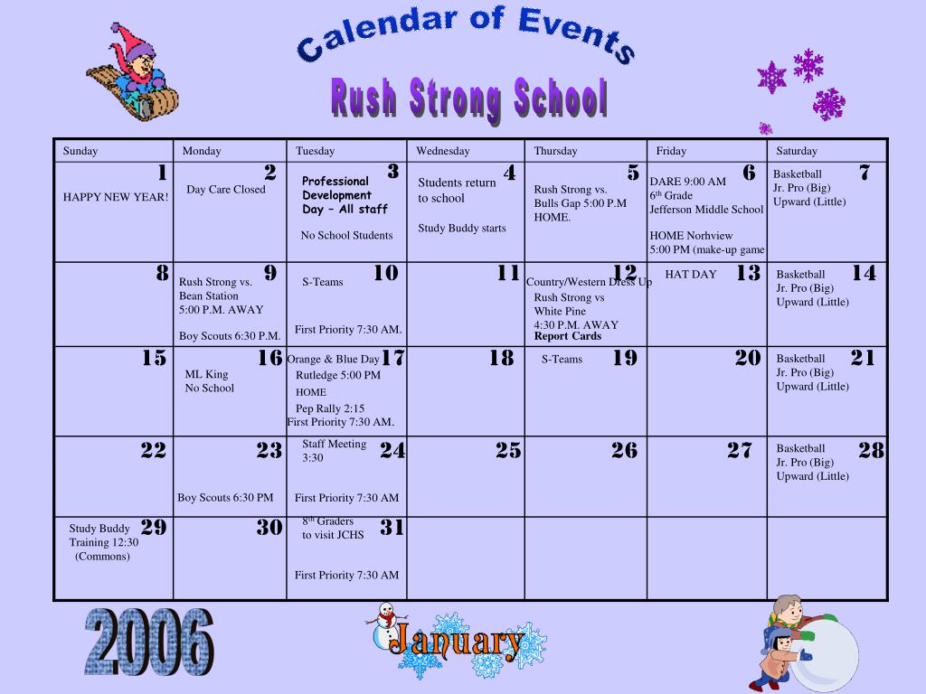 PPT Calendar of Events PowerPoint Presentation, free download ID2911