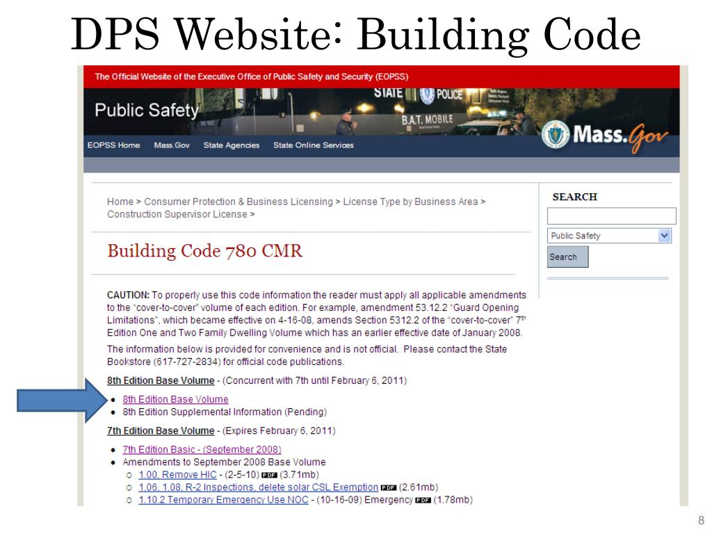 PPT The New 8 th Edition of the Massachusetts State Building Code