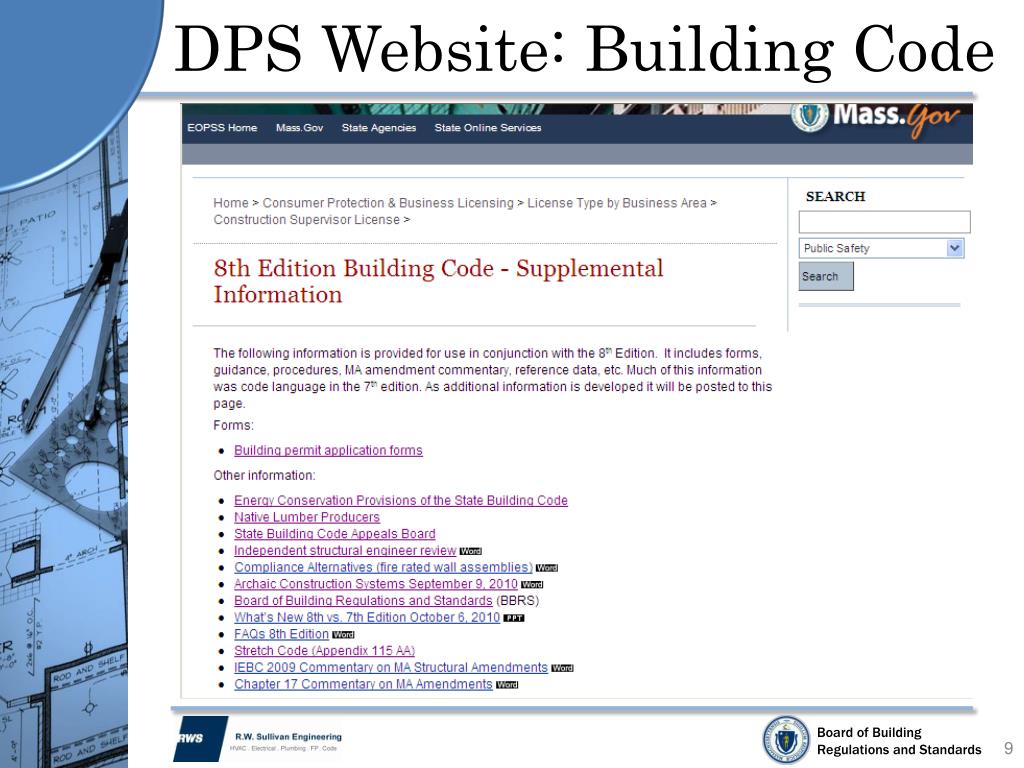 PPT The New 8 th Edition of the Massachusetts State Building Code